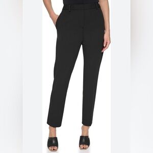 DKNY womens straight leg pants strech black 10 work grandma core new black